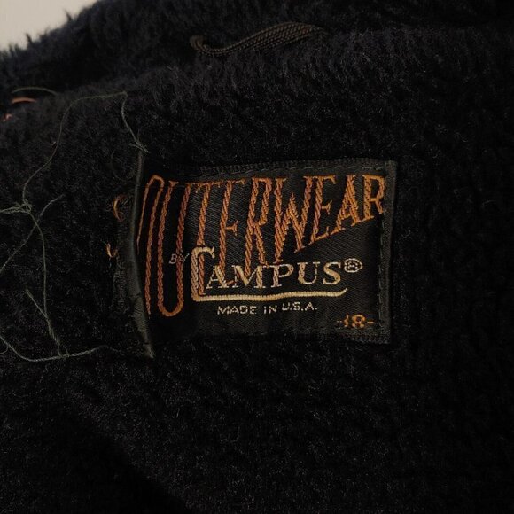 VTG Campus Men's 50s 60s Plaid Wool Sherpa Jacket size 38 - Picture 3 of 6